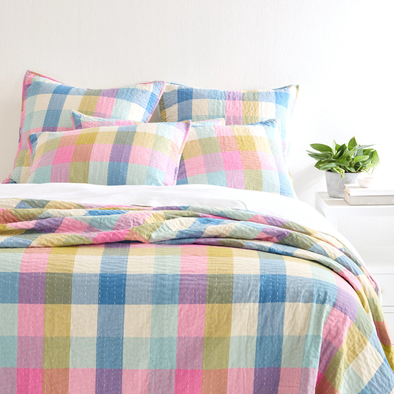 Charlette Plaid Modern & Contemporary Cotton Yarn Dyed Plaid Coverlet, Twin/Twin XL Coverlet