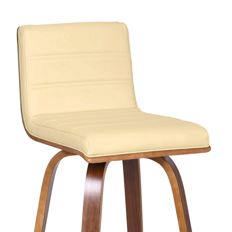 Tabouret de bar pivotant à hauteur de comptoir ou à hauteur Vienna Vienna, Crème / noyer, 4