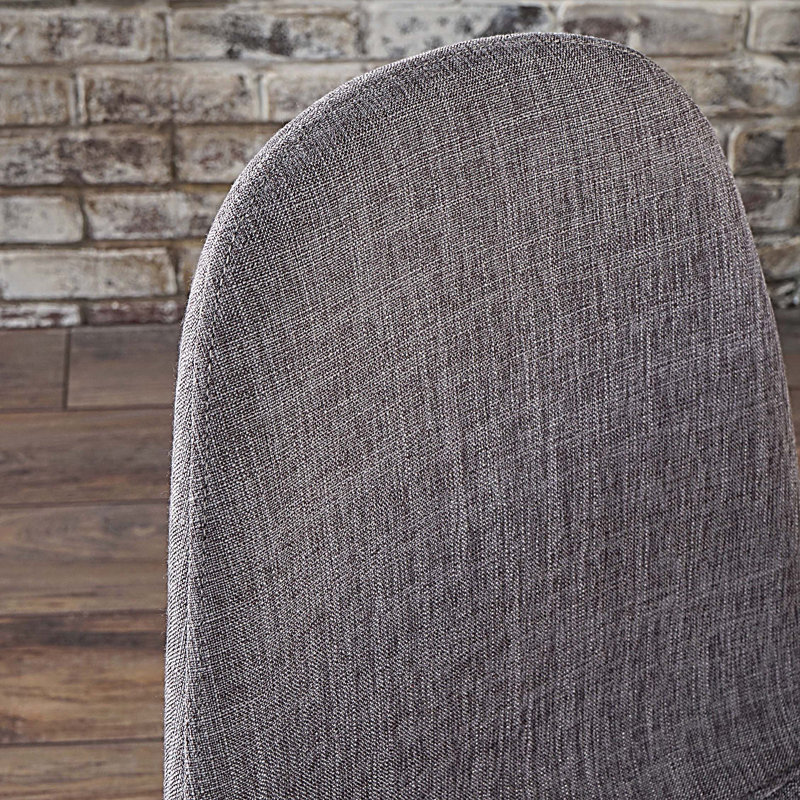 Ensemble de 2 chaises de salle à manger rembourrées en tissu Mid-Century modernes, gris clair et noyer foncé