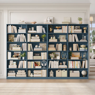 74.3"h X 47.2"w Wood Double 6-tier Standard Bookcase (set Of 2)