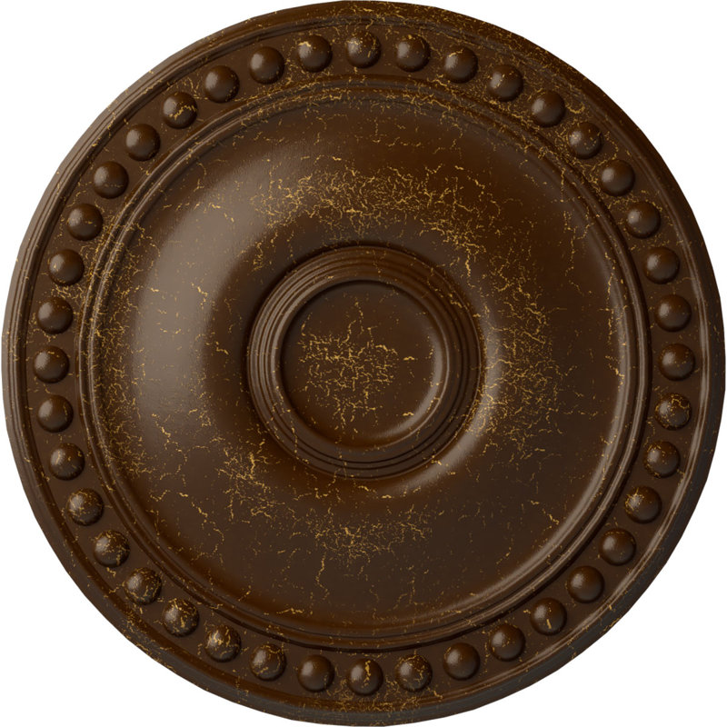 Endurathane Raymond Ceiling Medallion, 18"OD x 1 1/4"P (Fits Canopies up to 5 3/8"), Hand-Painted Iridescent Gold Finish