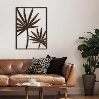Tropical Leaf Modern Abstract Wall Accent Sculpture Hanging Decoration Metal Wall Decor
