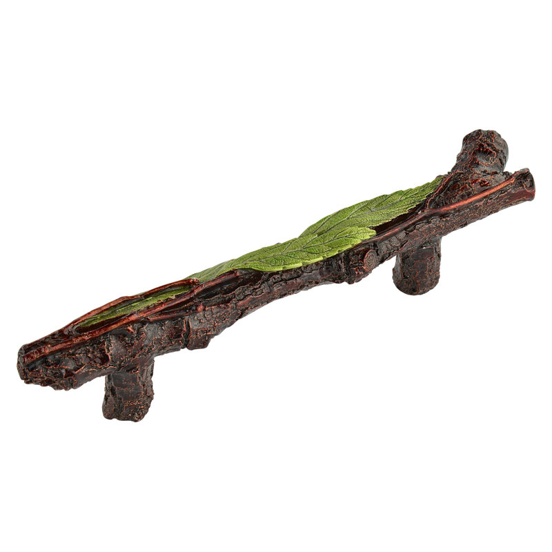 Leaves Bar / Handle Pull, Left, Brass Hand Tinted