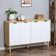 Corrigan Studio® Modern Sideboard, Storage Cabinet, Accent Cupboard With Adjustable Shelves For Kitchen, Dining Room, Living Room, White