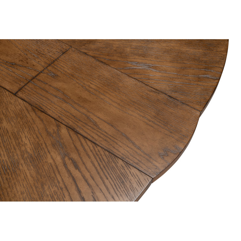 Tower Round Solid Oak Dining Table, Light Mink/Dark Hammered
