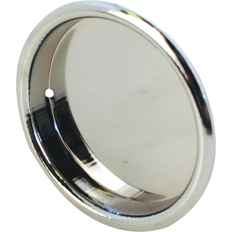 Round Chrome Plated Bypass Door Pull Handle, 0.3" H x 2" W x 2" D