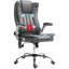 Fauteuil de bureau à haut dossier avec massage par vibrations, fauteuil chauffant Leathaire avec accoudoirs rabattables, roues pivotantes et hauteur réglable-1105105545