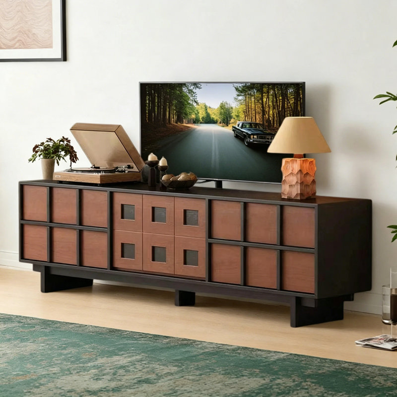 Meuble télé de style français rétro, Brun clair/noir