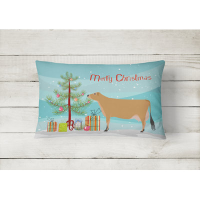  Jersey Cow Christmas Indoor/Outdoor Throw Pillow