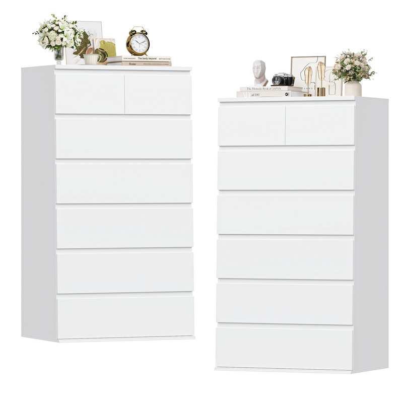 Commode 7 tiroirs 23,6 ", ensemble de 2