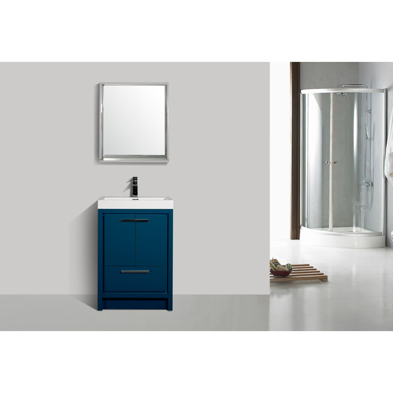 Kuriakos 23.6'' Single Bathroom Vanity with Acrylic Top