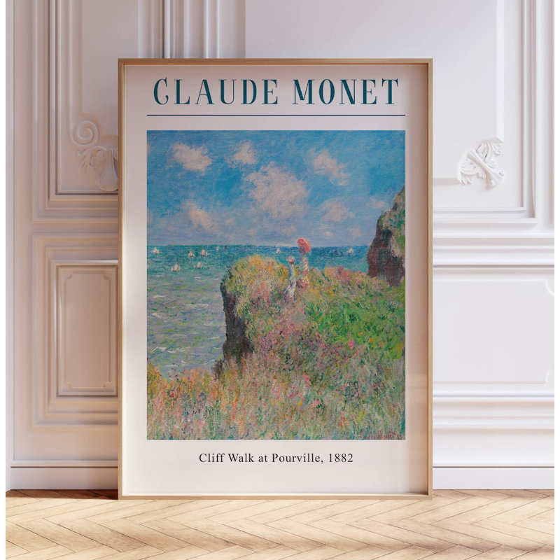 Walk On The Cliff At Pourville - No Frame Print