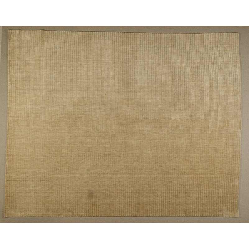 Tapis brun clair en laine noué à la main de conception unique 8 pi x 10 pi Indian