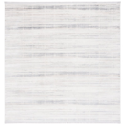 Tapis en polypropylène tissé à la machine en ivoire / gris
