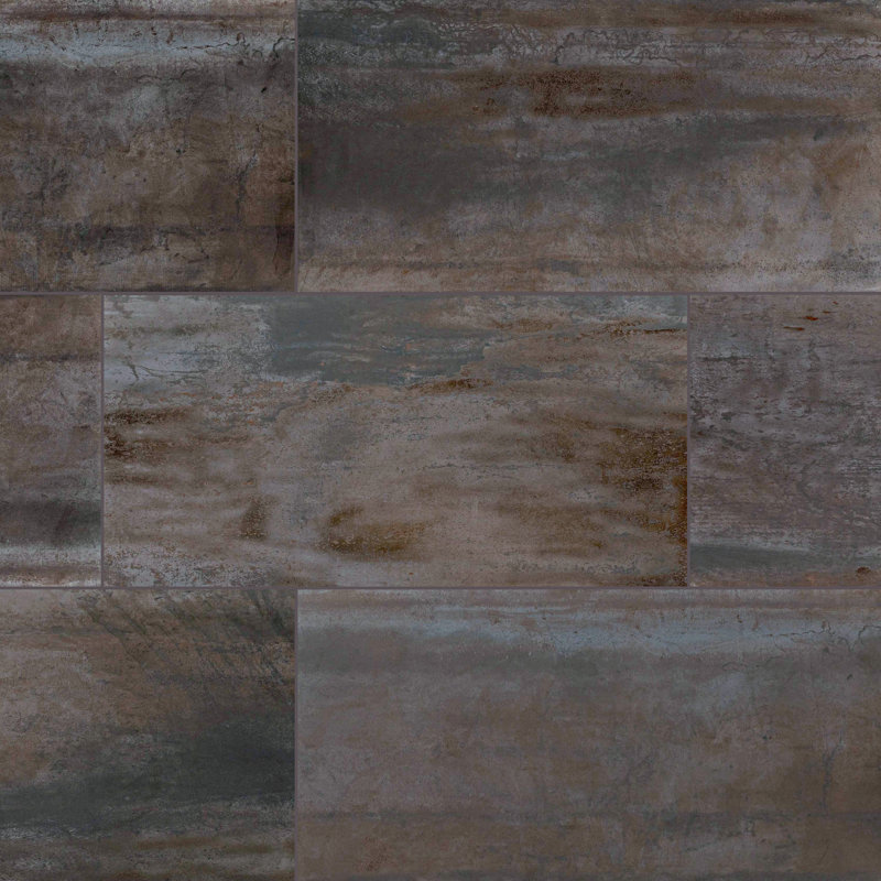 Vante 24 in. x 48 in. Matte Porcelain Metal Look Floor and Wall Tile, Forge