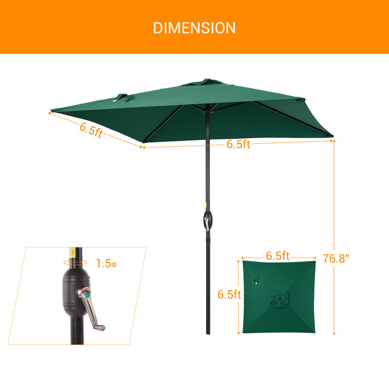 Parasol carré de 78 po Rovner, Vert foncé