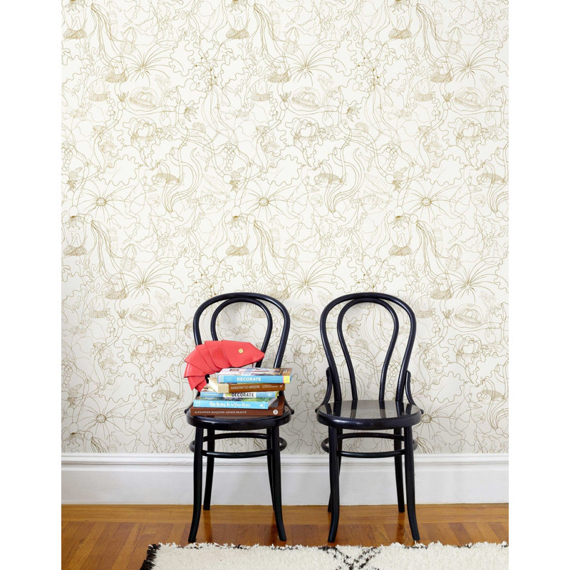 Underwater World Wallpaper | Traditional / Roll - 27" x 30', Gold