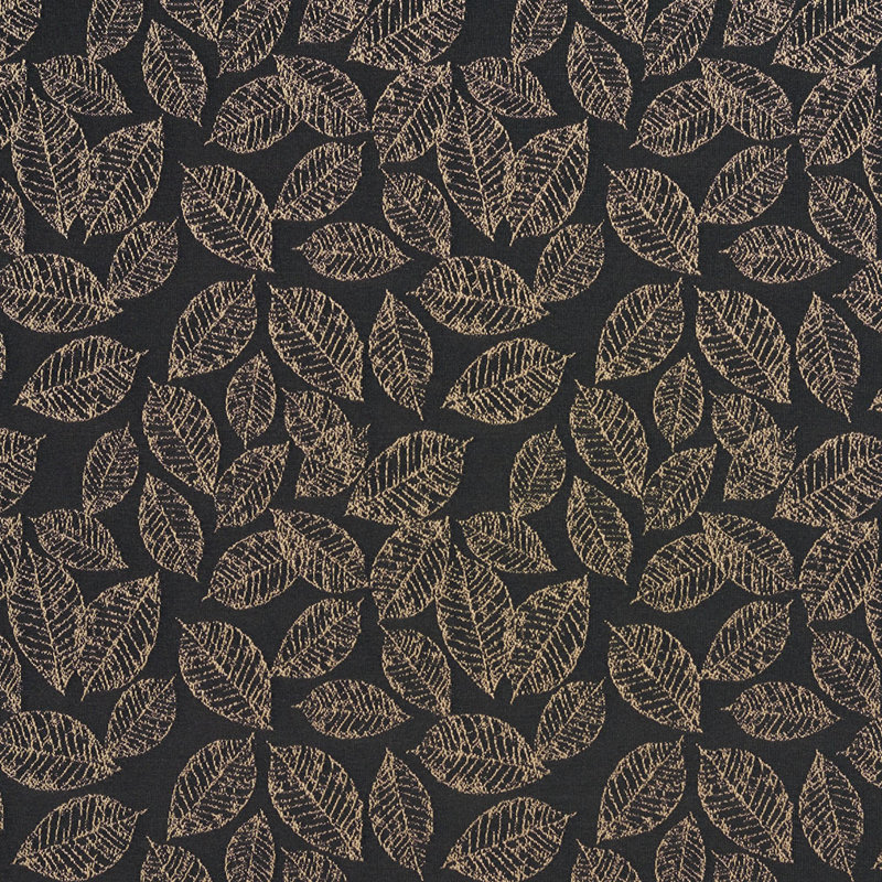 Tissu de feuille floral, Noir