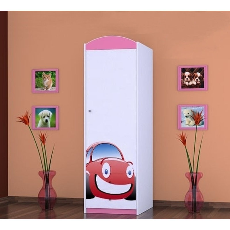 Zev 1 Door Wardrobe, Pink