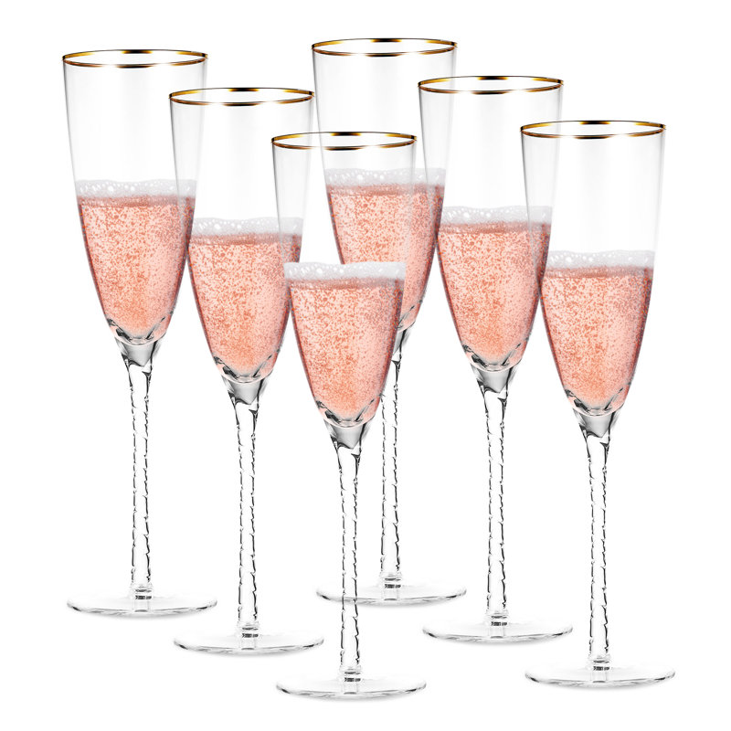 10.6 oz. Handmade Crystal Flute, 6
