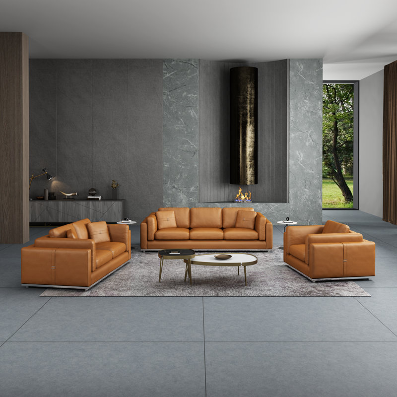 Picasso Sofa, Cognac Genuine Leather