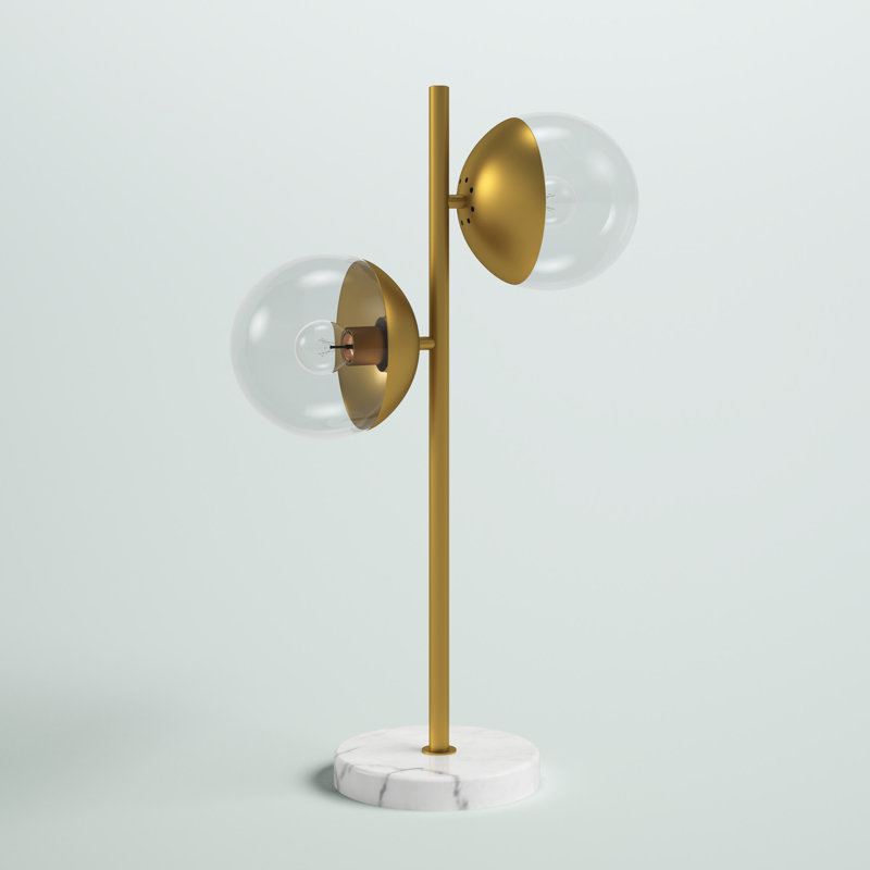 Lampe de table 23 po Yearby, Laiton, Transparent