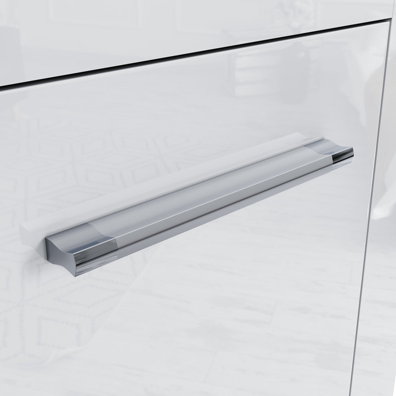 83*75*35cm Small Display Cabinet with RGB Colour Variations and Tempered Glass Shelves, White