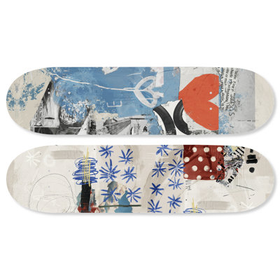 Notoriart Modern Abstracts Acrylic Wall Art, 2 pc 8" x 32", Skateboard Set