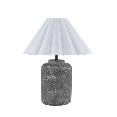 Ifeyinwa 22.5" Table Lamp with Linen Shade, Weathered Dark Grey