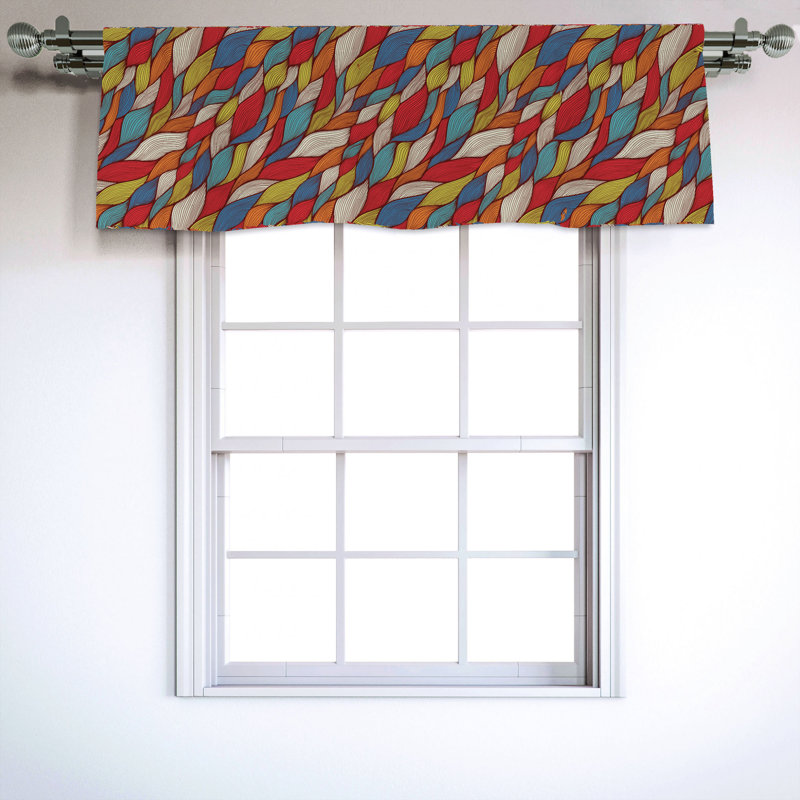 Sateen Floral Ruffled Window Valance