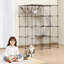 Grande cage à chat à 4 niveaux, 41 x 28 x 55 pouces, avec 4 portes avant, hamac, rampe d'accès et échelles. Enclos en métal amovible pour chat. Parfait pour l'intérieur et l'extérieur, pour les chats et les petits animaux. Couleur : noir.