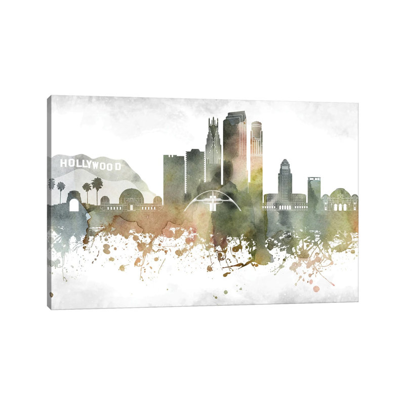 Los Angeles Skyline - Wrapped Canvas Print, 66.04 cm H x 45.72 cm W