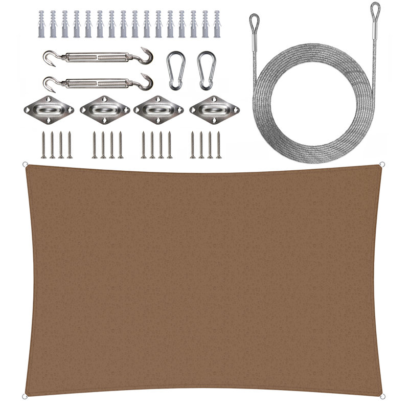 Toile d'ombrage rectangulaire 12 'x 7', Brun