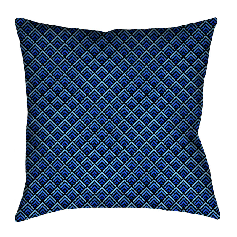 Housse de coussin Katelyn Elizabeth, 16 po x 1 po, Noir / Bleu, Sergé de coton