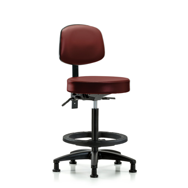 Kuldip Vinyl Task Chair, Red, Glides