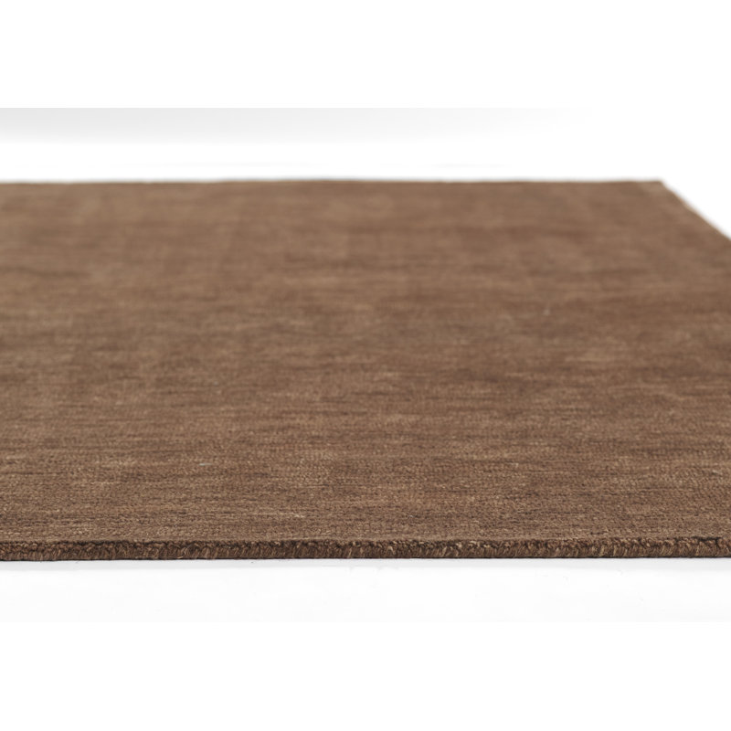 James Hand Tufted Wool Solid Color Area Rug in Brown, Runner 2'3" x 8'