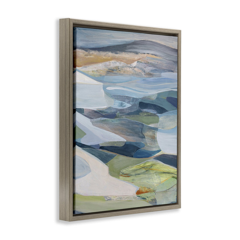 Shifting Horizons Distortion Floating Frame, design by Farren Lee, Montalcino Elm Floater Frame, 21" H x 17" W