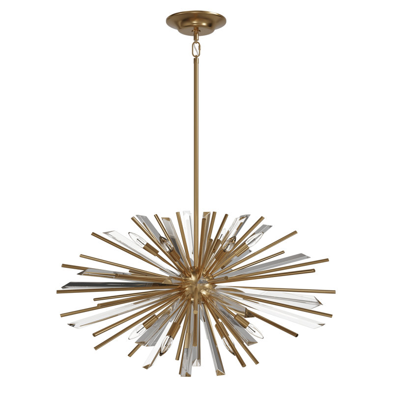 Lustre sphérique spoutnik à 8 lumières Bruna, Laiton antique