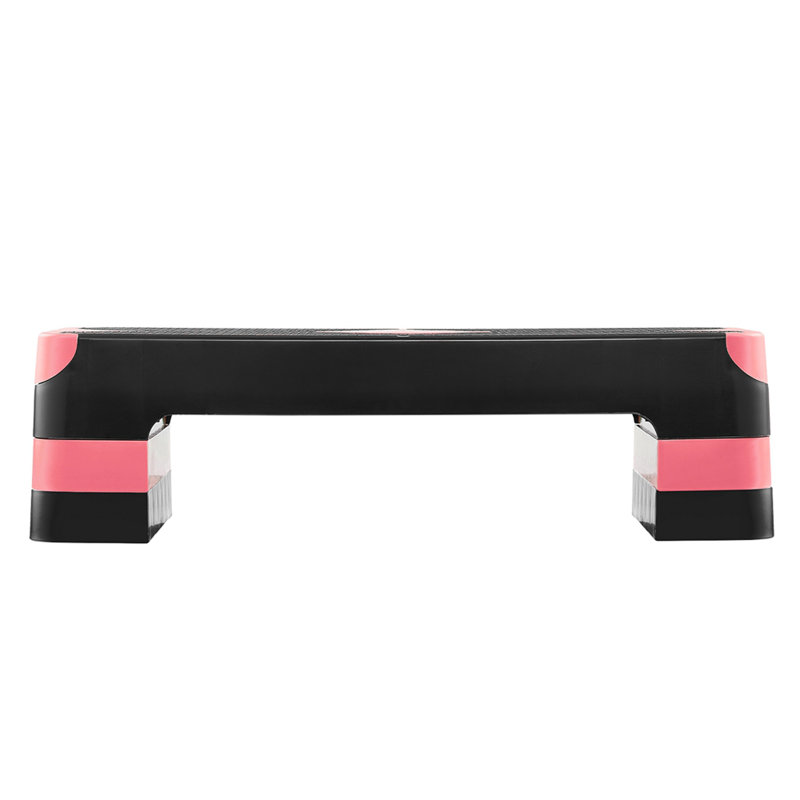 Aerobic Exercise Step Platform Height Adjustable Workout Stepper 4 Riser Red, Red