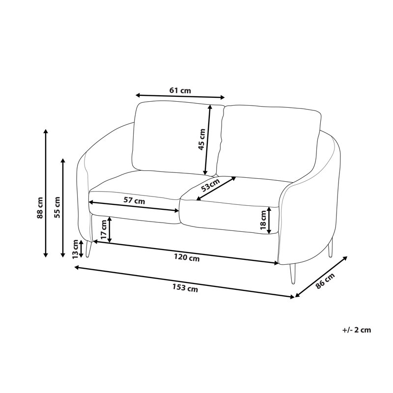 Aaronette 2 Seater Sofa, White Boucle