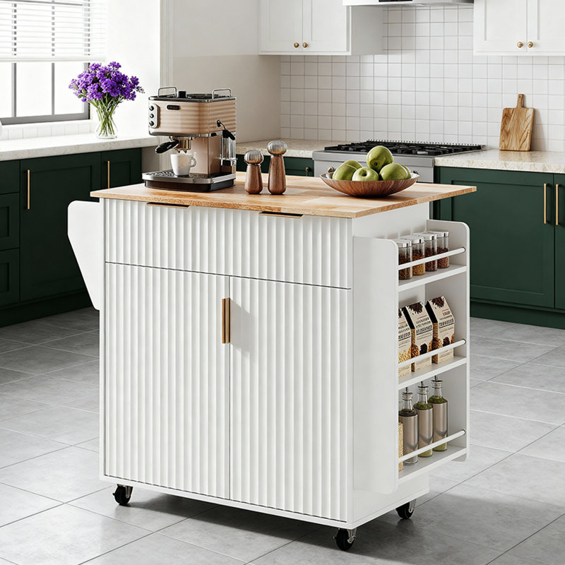 Griddle Dining Car White 2 Doors 1 Drawer, White