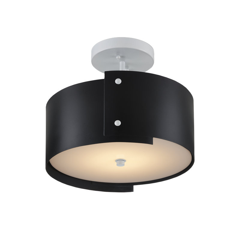 Ritsu 1 - Light Semi Flush Mount, Blacksmith/Sugar White