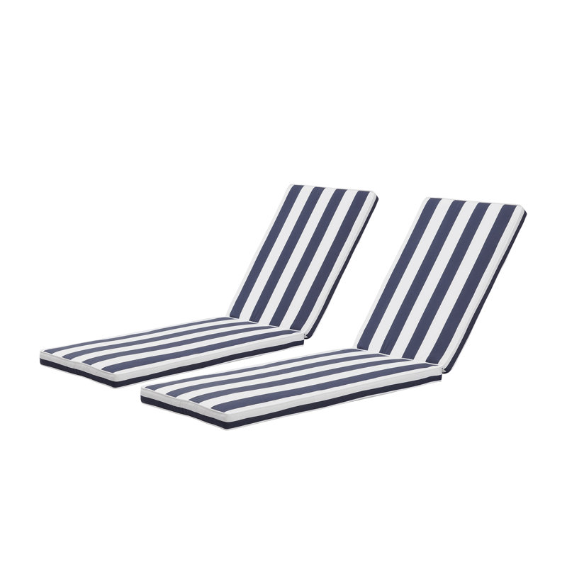 Ensemble de 2 coussins de chaise longue pour l'extérieur, Bleu