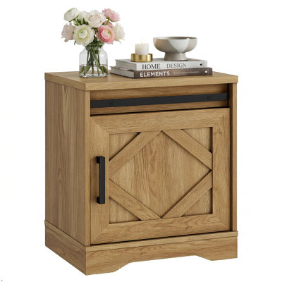 1-Drawer Manufactured Wood Nightstand with Cabinet