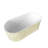 CASAINC 63"x 30" Freestanding Solid Surface Soaking Bathtub with Natural Stone Look, Overflow Hole＆Center Drain