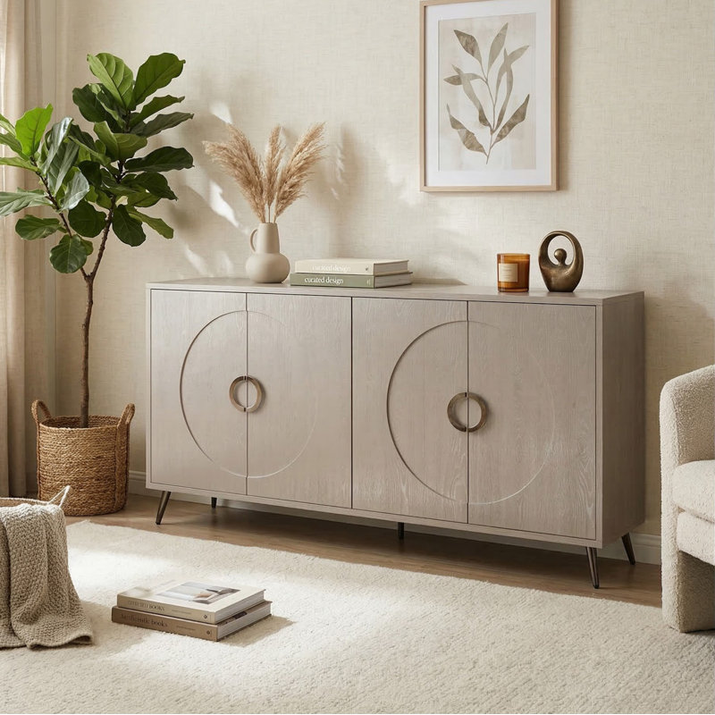 Console de 60 po pour le couloir, Champagne/argent