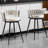 24" Counter Height Bar Stools Set of 6 - 360° Swivel with Suede Fabric & Modern Woven Design, Backrest & Footrest for Kitchen Cafe Pub-1041474363