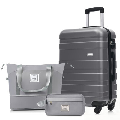 3-Piece Luggage Set with 24in Checked Suitcase, Travel Duffel, and Wet-Dry Toiletry Bag for Organized and Secure Trips