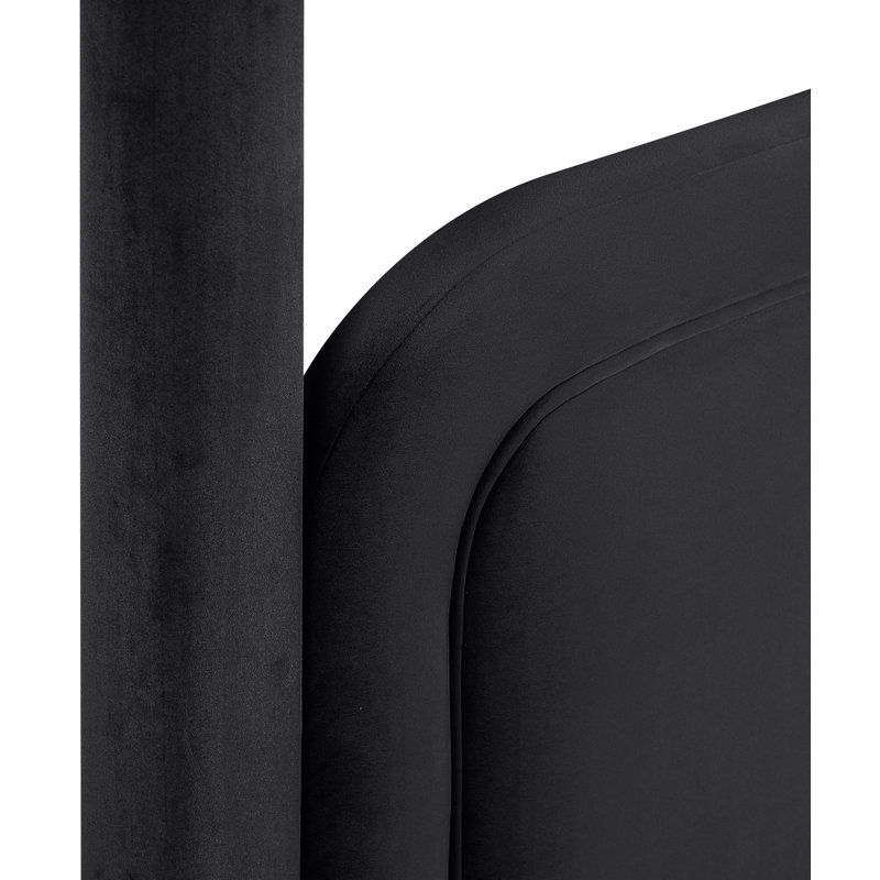 Lit tapissier Salina, Simple, Velours noir