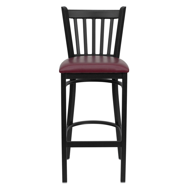 Clairah Counter Stool, Burgundy Vinyl